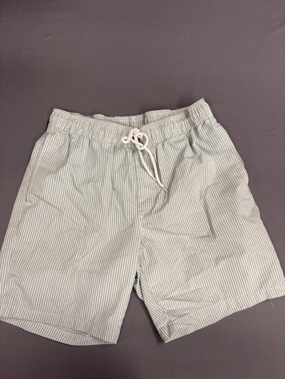 Matrix Swim Trunks / Board Shorts Adult Sz S Green Stripe Pattern Drawstring